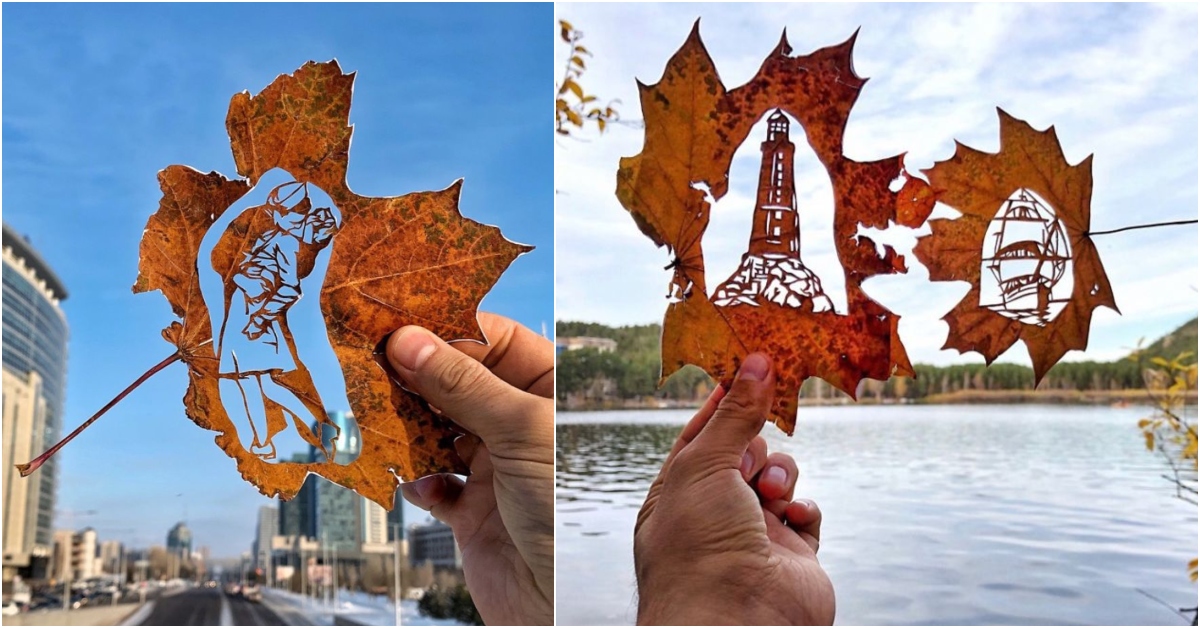Take a Look at These Great Pieces of Art Made out of Fallen Leaves