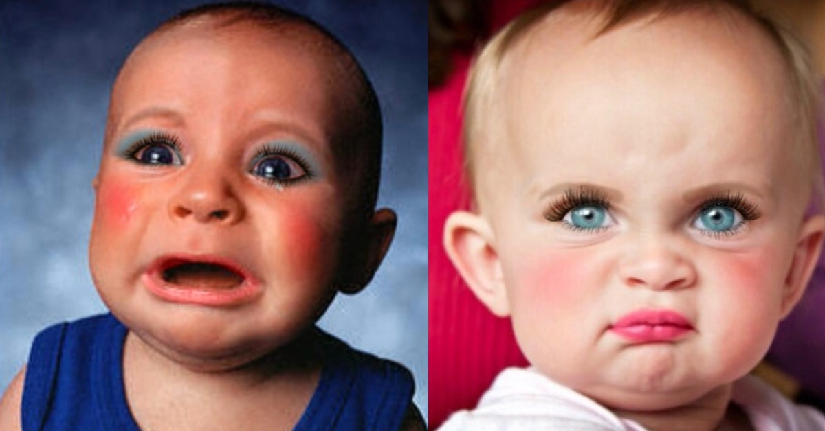 Weird Beauty Trend Alert Makeup on Babies