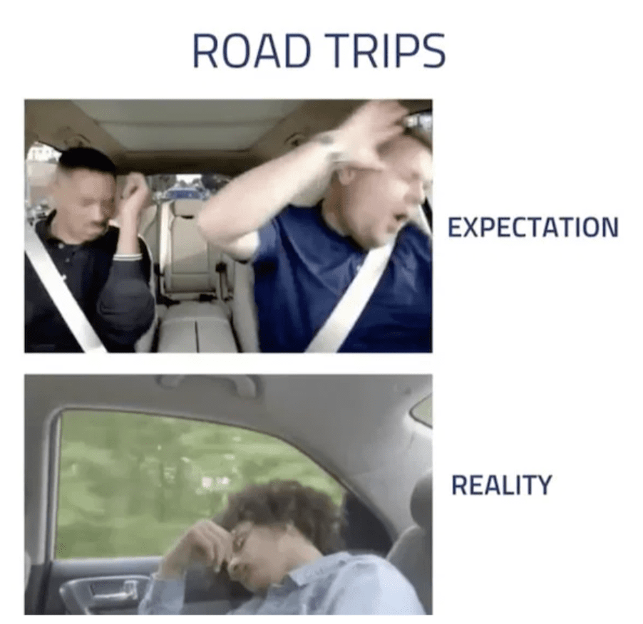 road trip driving meme