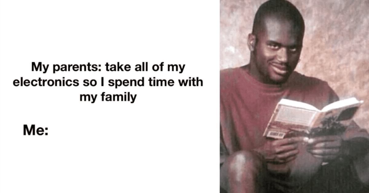 black guy reading book meme